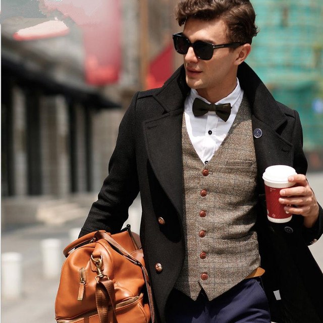 England Men S Suit Vest Business Sleeveless Casual Men S Jackets Waistcoat Tide Autumn And Winter
