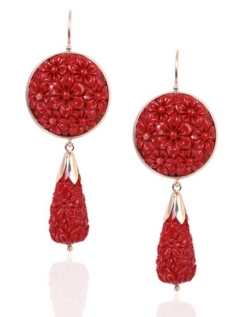 Srebrne pobakrene naušnice s koraljnom pastom zlatarne Zaks 624 kn 1 cr