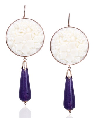 Srebrne pobakrene naušnice s mlijecnim kamenom i ametistom 832 kn zlatarne Zaks 1 cr