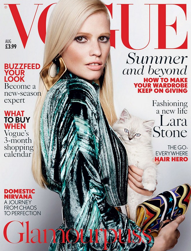 Lara-Stone-Cat-Vogue-UK-Cover