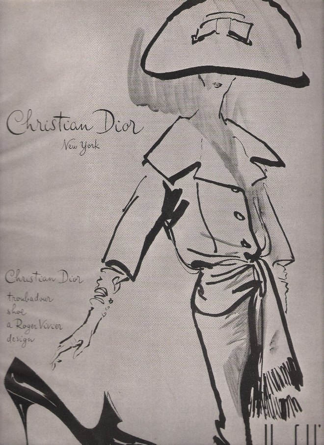 dior vogue ad fifties shoes