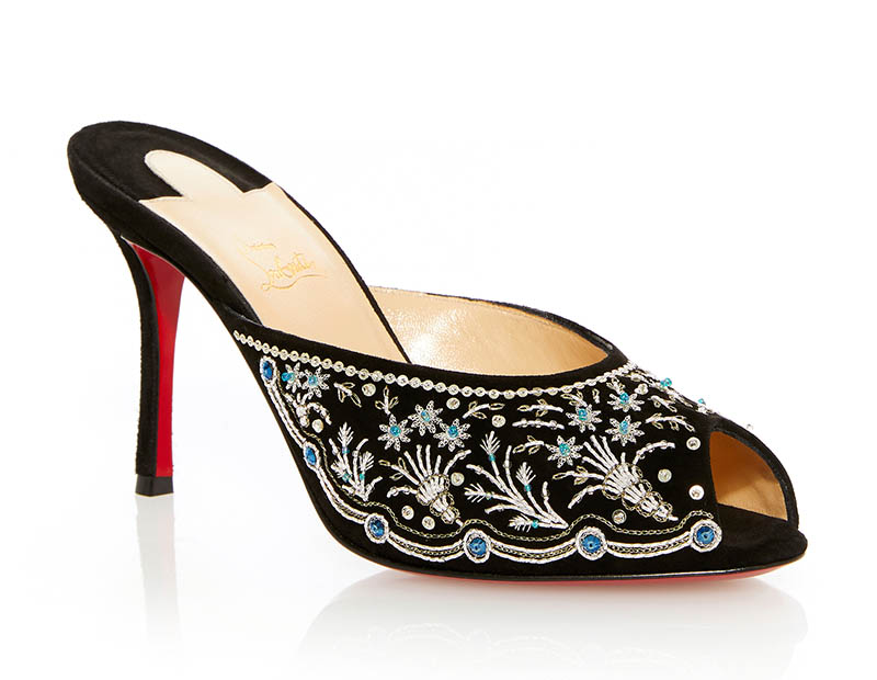 Christian Louboutin Embroidered Ballerina Flat Gold