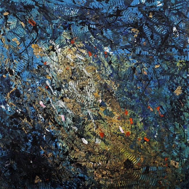 MORSKO DNO II. 100X100 cm 2017. kombinirana tehnika