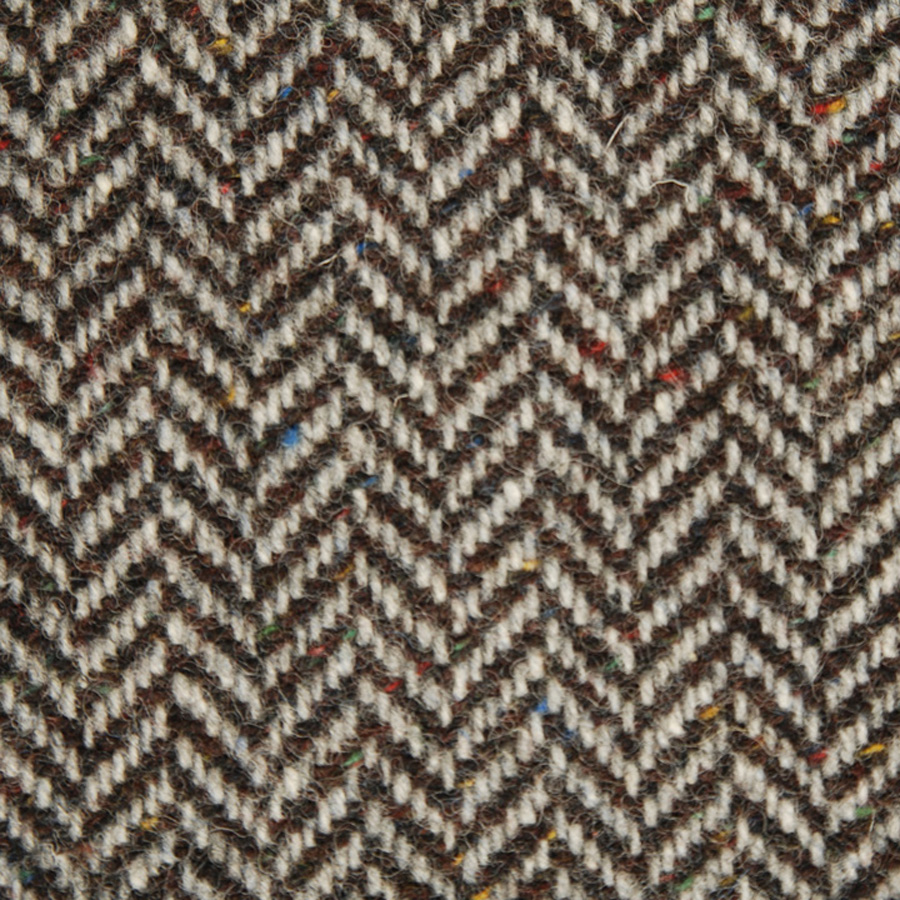 Tweed cloth herringbone GreyBrown HB 513B detail