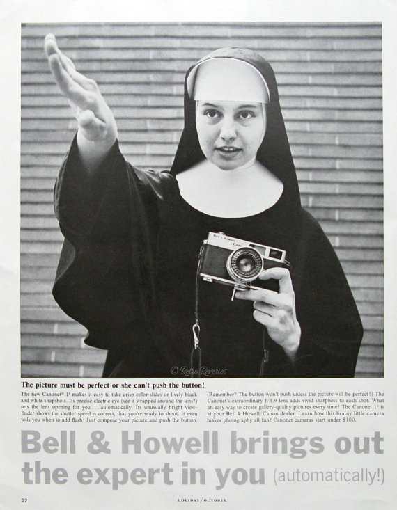 1963 Bell Howell Canonet 19 Camera Ad - Vintage Canon Camera Ad - 1960s Catholic