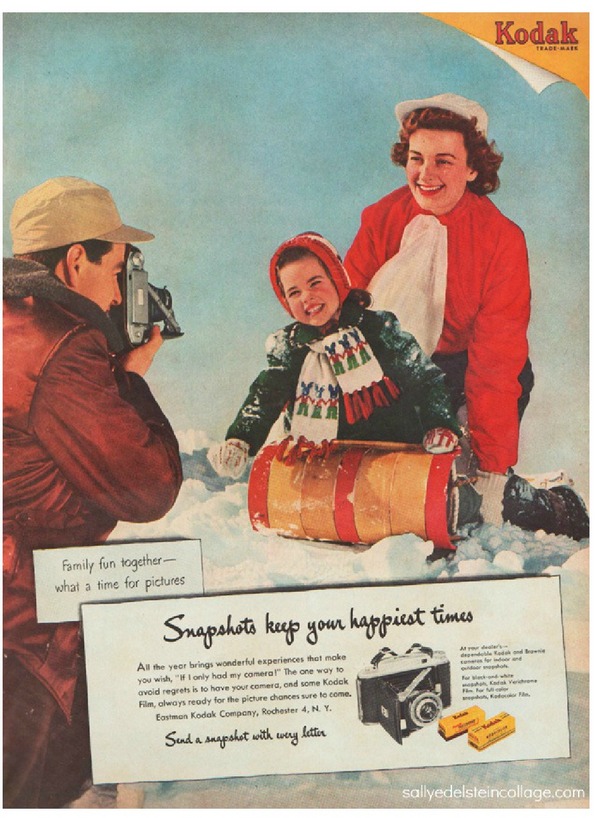 L Vintage Kodak Ad 1952 R Vintage Kodak Camera Ad 1950 cr