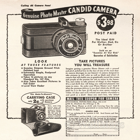 Photo Master Candid Camera Ad From 1945