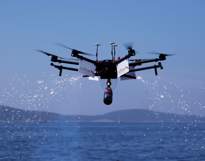Mumm Grand Cordon drone delivery cr