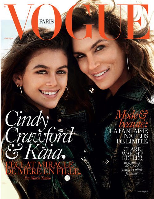 cindy crawford et sa fille kaia gerber en couver