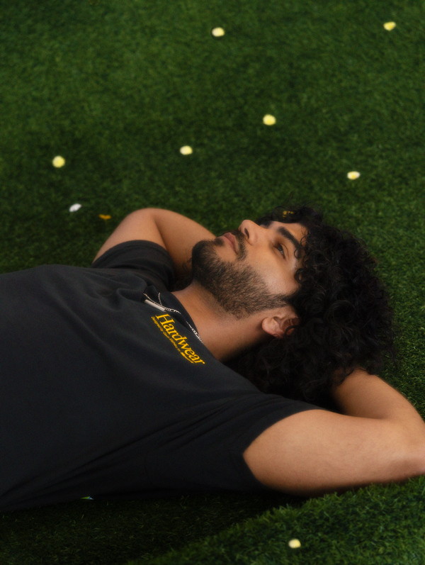 Blue Sky Green Hill Tee in Black cr